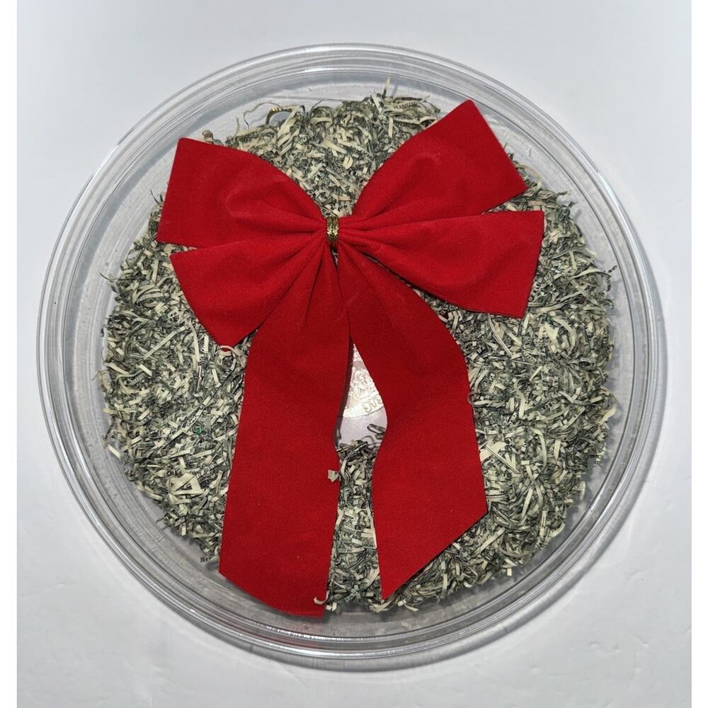 Authentic Shredded United States Currency Wreath Christmas Gift Xmas Money